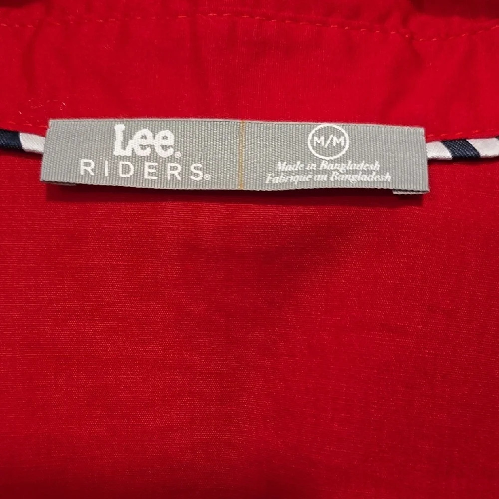 Lee Riders Red Fitted Button Down Shirt with 3/4 Sleeve M - Picture 2 of 3